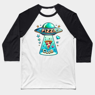 Funny Pizza Ufo, Pizza Club Baseball T-Shirt